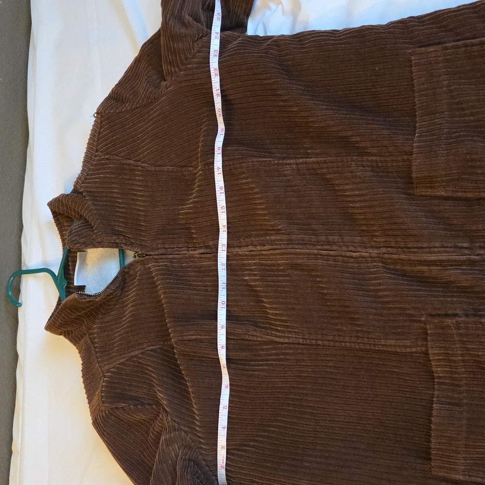 D & CO Cozy Brown Corduroy Fleece Lined Jacket Size Medium - Picture 11 of 17
